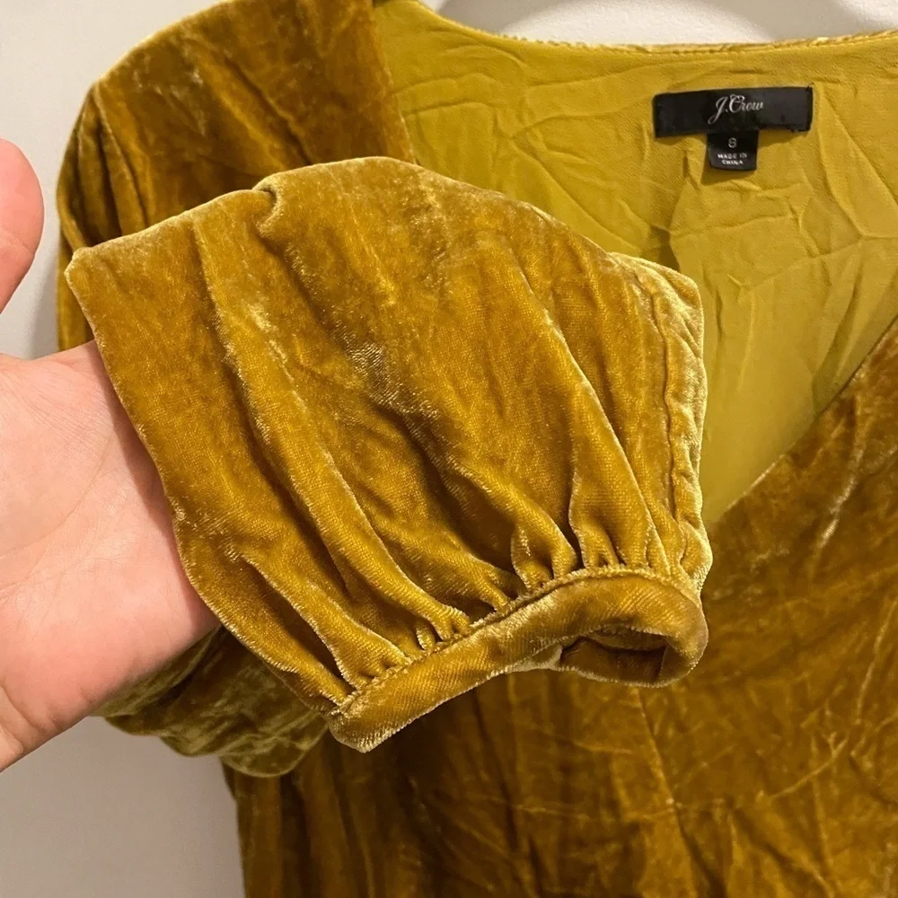 J. Crew Velvet Gold Bronze Blouse Size 8